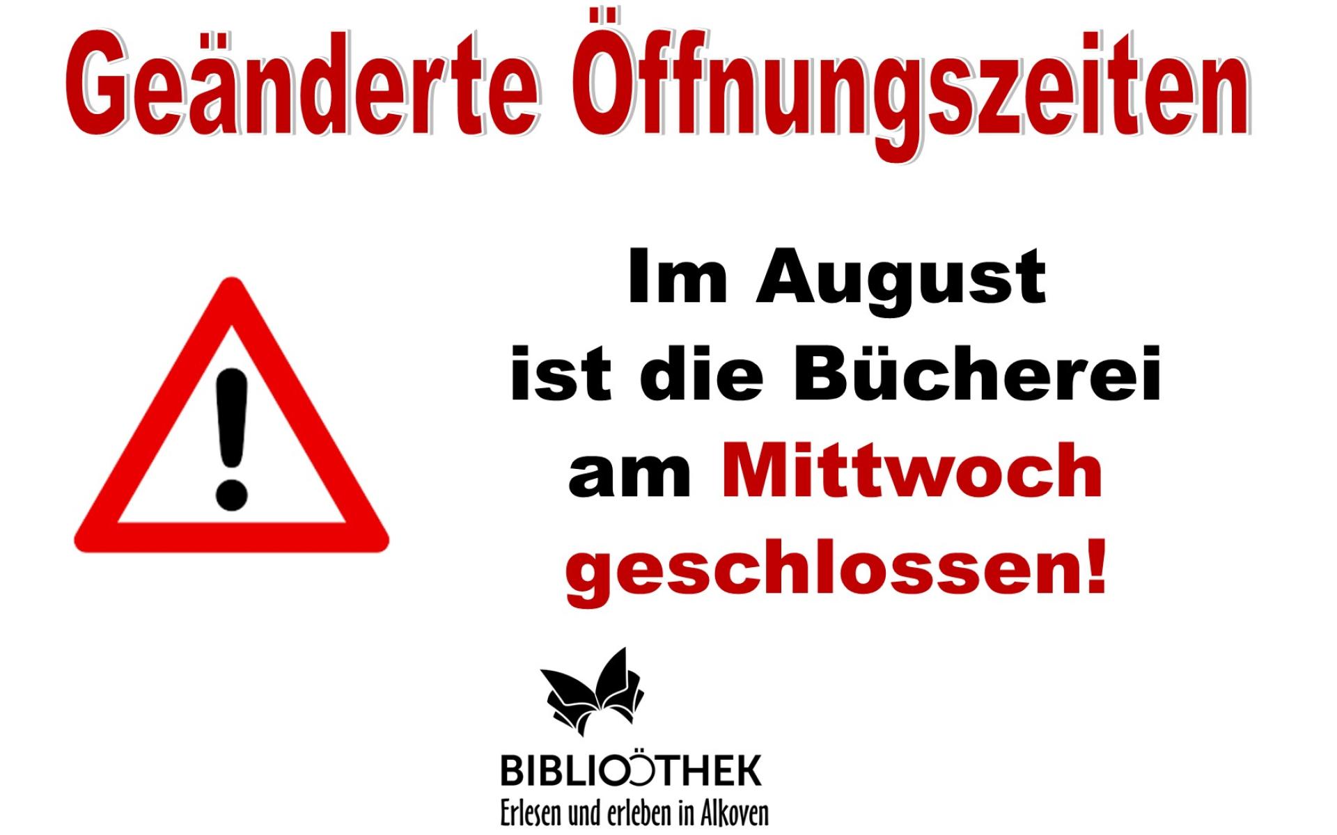 Geänderte Öffnungszeiten